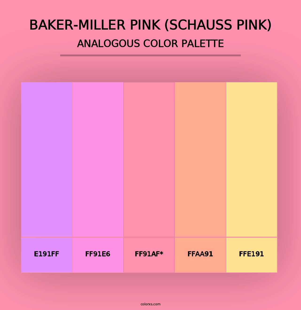 Baker-Miller Pink (Schauss Pink) - Analogous Color Palette