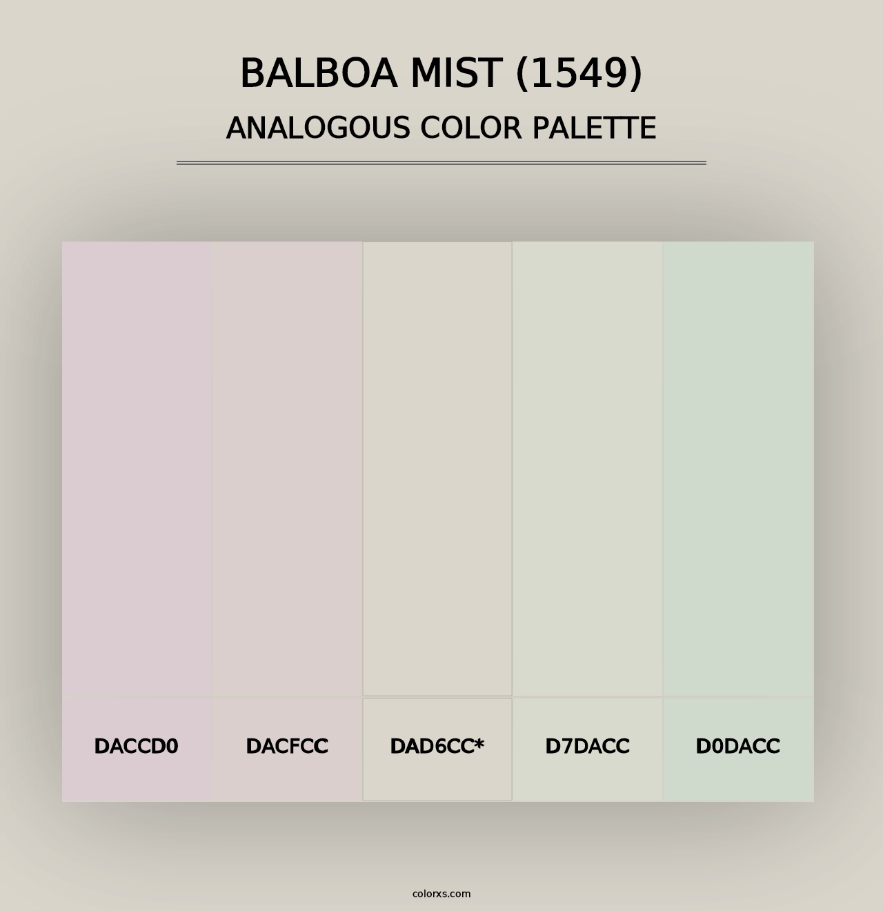 Balboa Mist (1549) - Analogous Color Palette