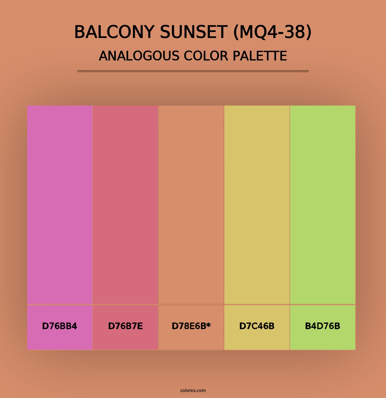 Balcony Sunset (MQ4-38) - Analogous Color Palette