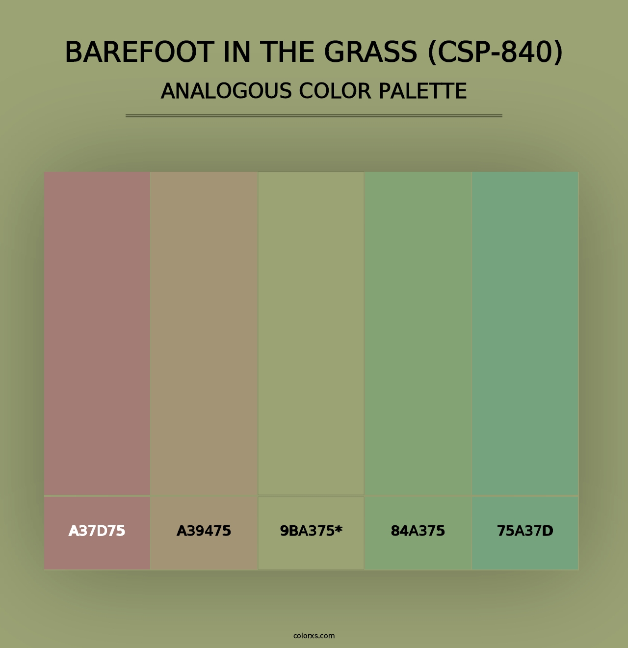 Barefoot in the Grass (CSP-840) - Analogous Color Palette