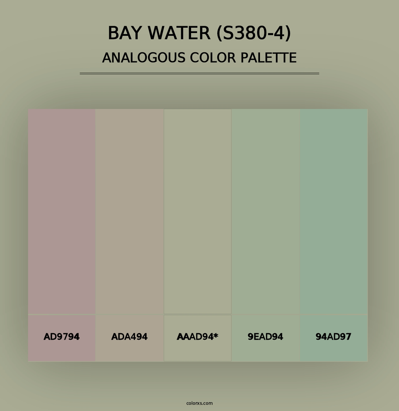 Bay Water (S380-4) - Analogous Color Palette