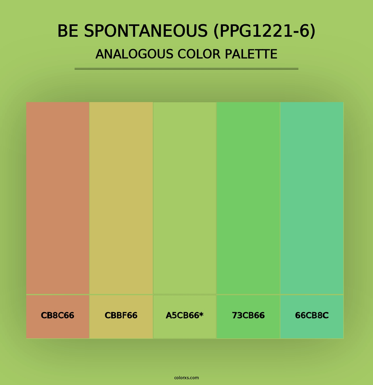 Be Spontaneous (PPG1221-6) - Analogous Color Palette