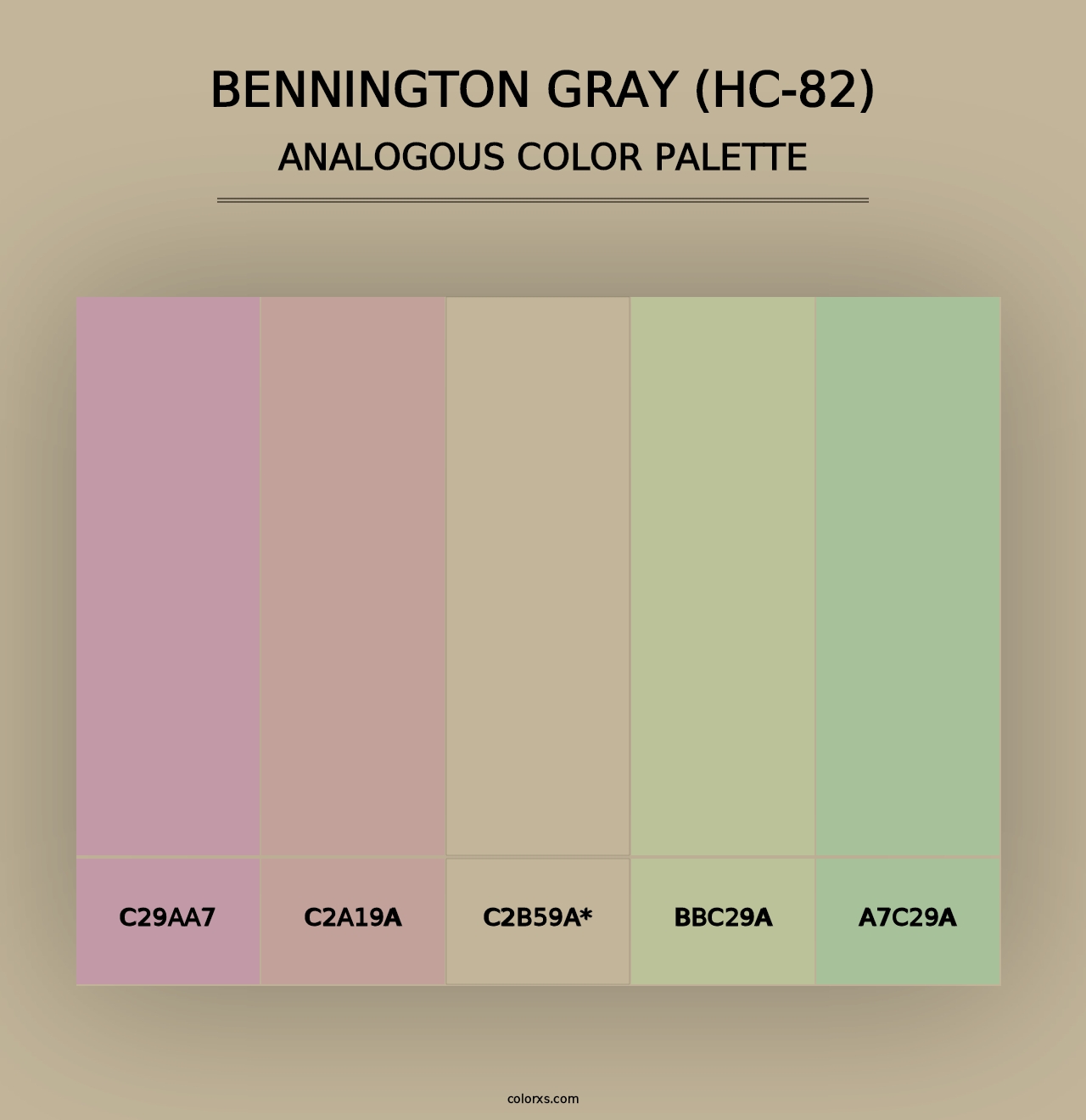 Bennington Gray (HC-82) - Analogous Color Palette