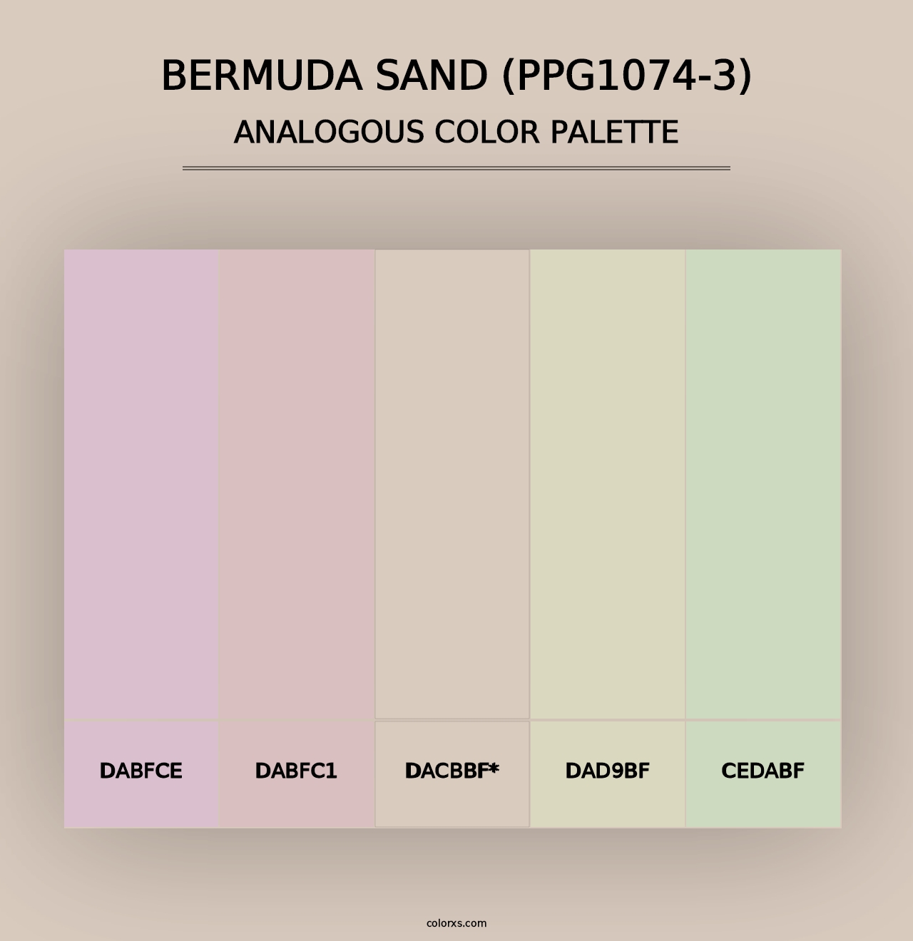 Bermuda Sand (PPG1074-3) - Analogous Color Palette