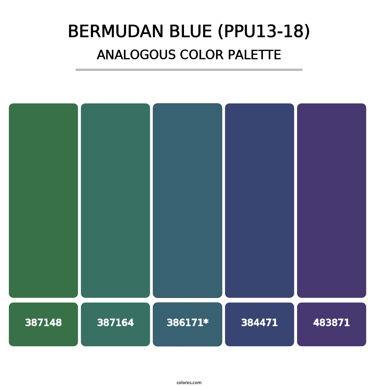 Bermudan Blue (PPU13-18) - Analogous Color Palette