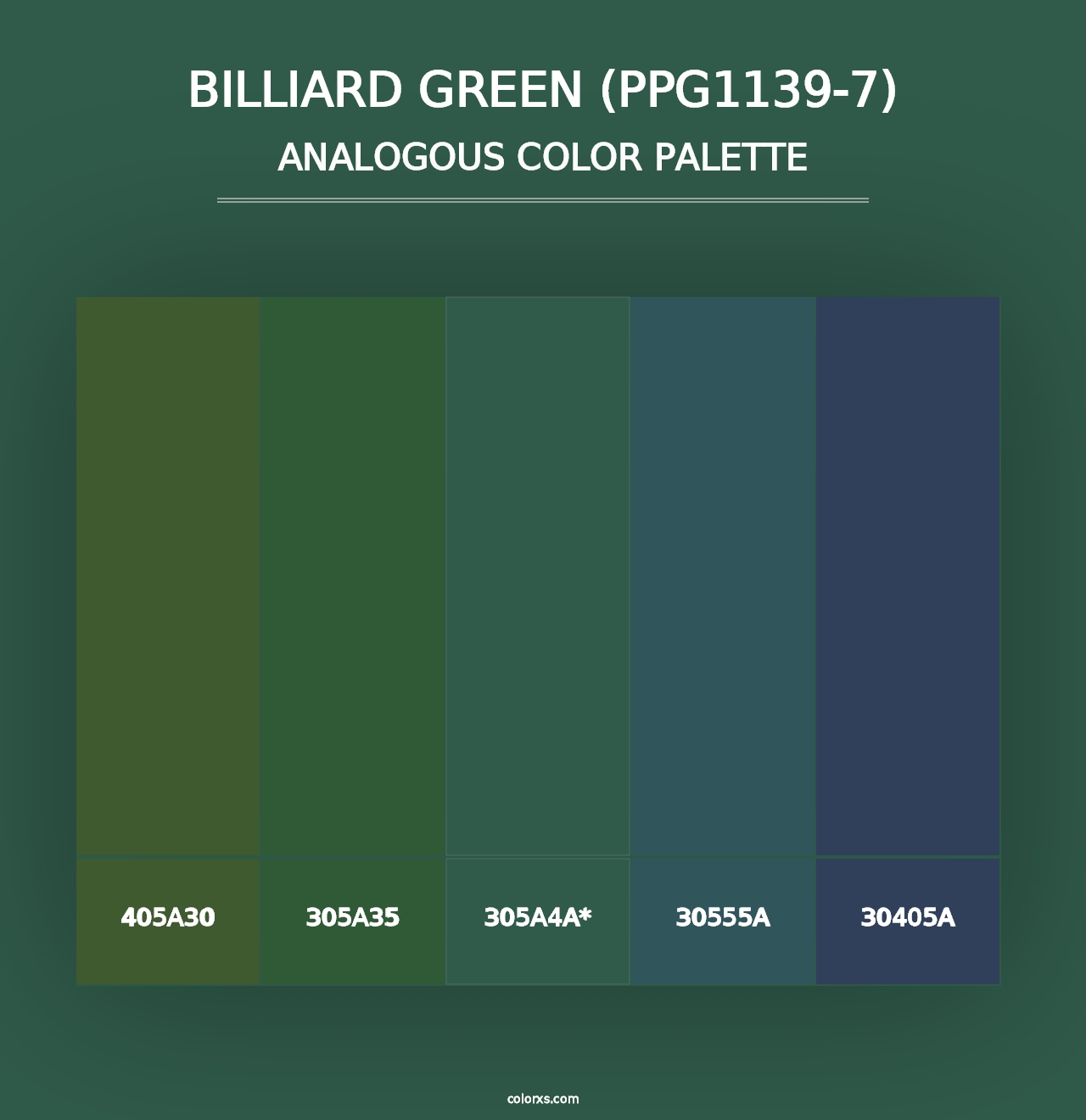 Billiard Green (PPG1139-7) - Analogous Color Palette