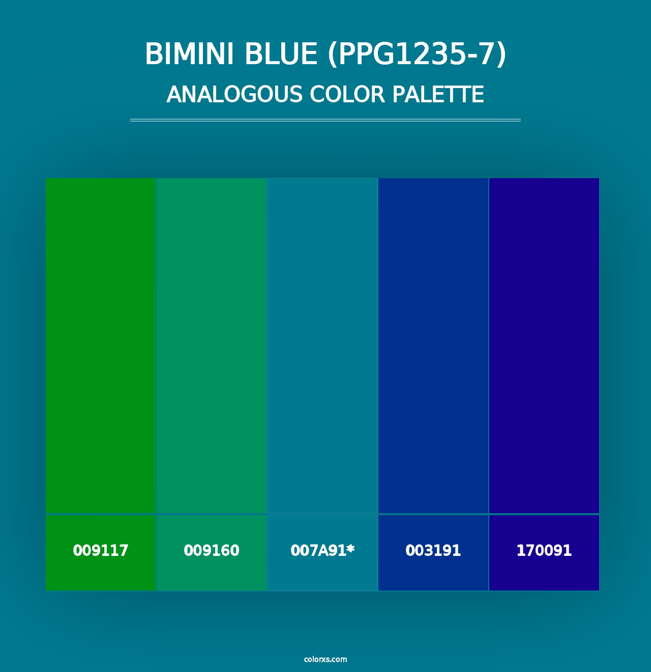 Bimini Blue (PPG1235-7) - Analogous Color Palette