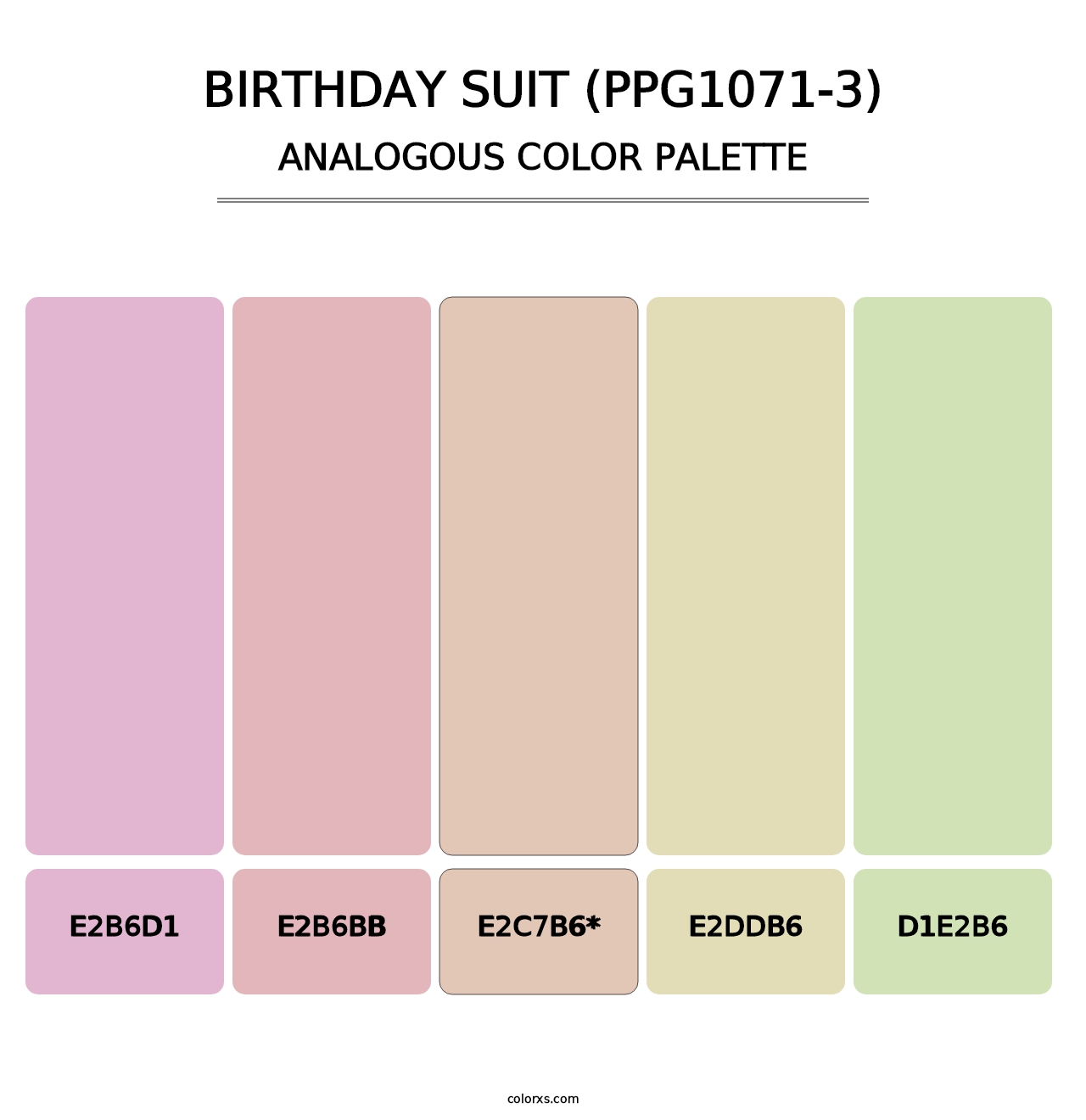 Birthday Suit (PPG1071-3) - Analogous Color Palette