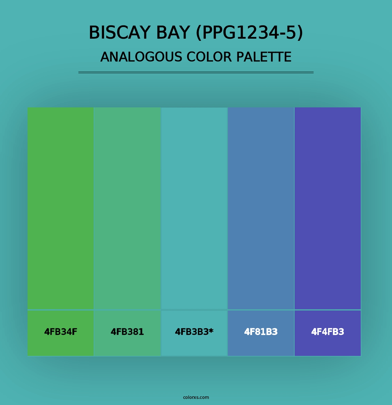 Biscay Bay (PPG1234-5) - Analogous Color Palette