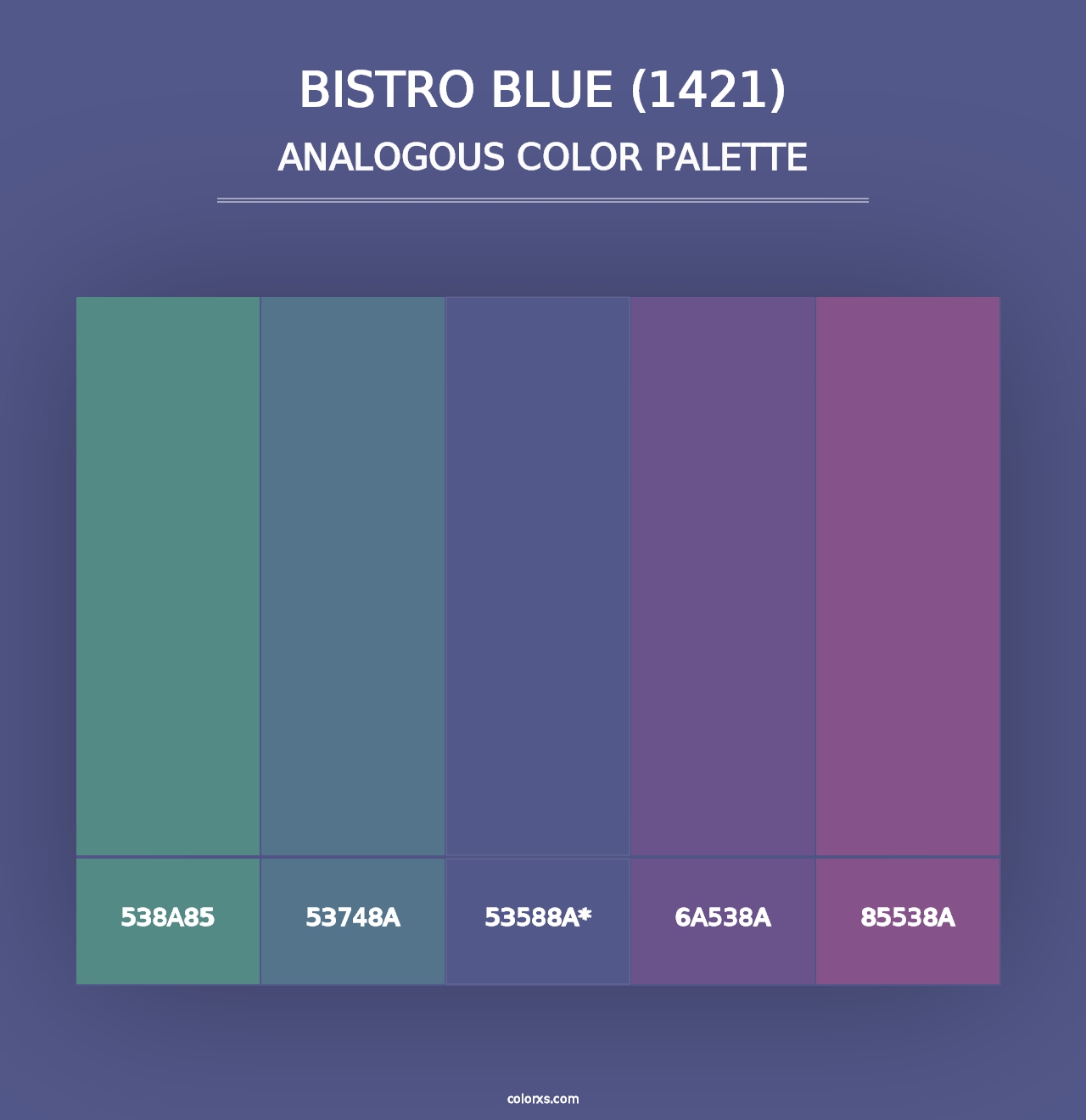 Bistro Blue (1421) - Analogous Color Palette