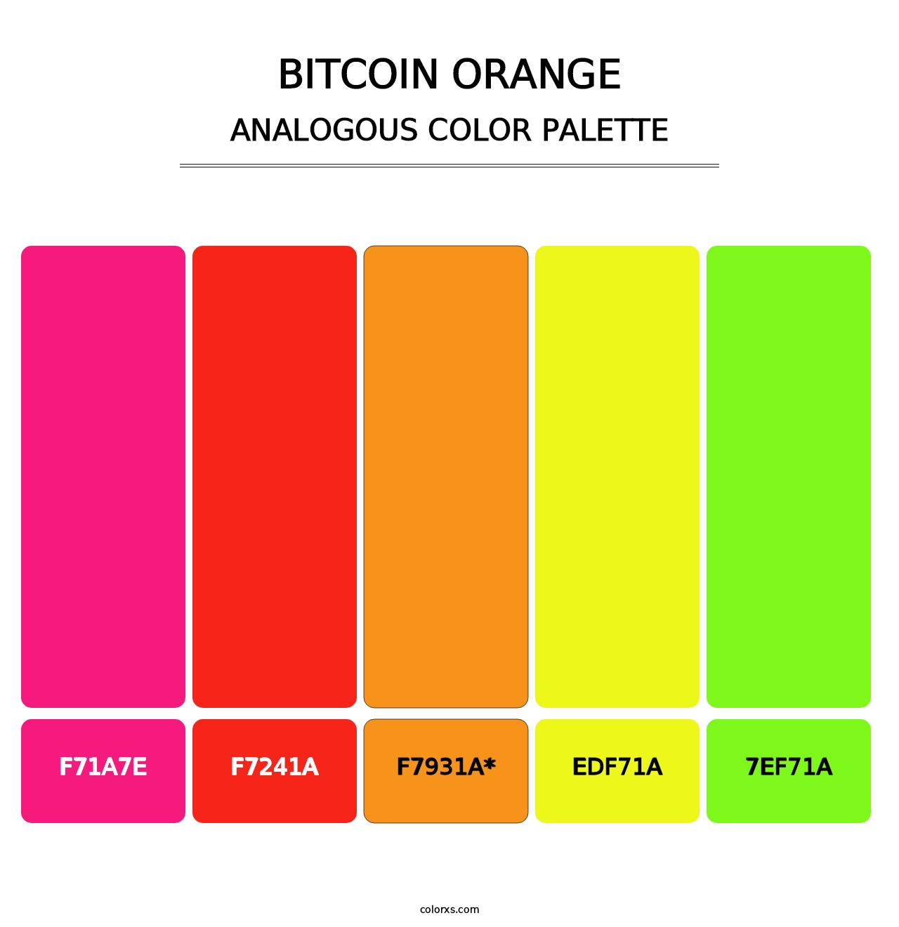 Bitcoin Orange - Analogous Color Palette