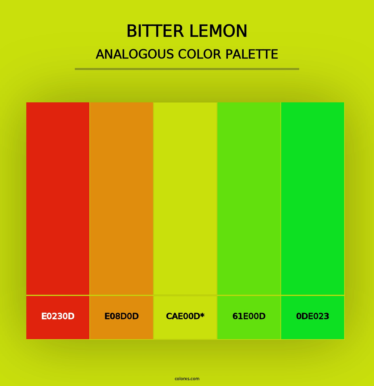 Bitter Lemon - Analogous Color Palette