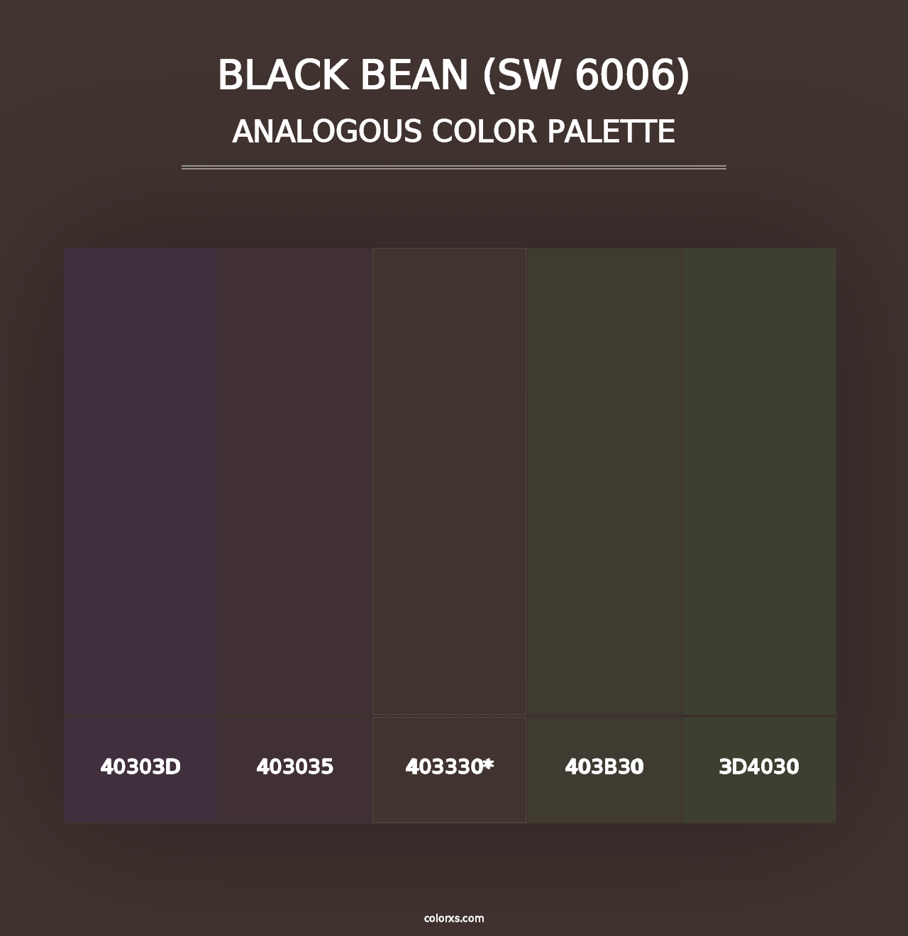 Black Bean (SW 6006) - Analogous Color Palette