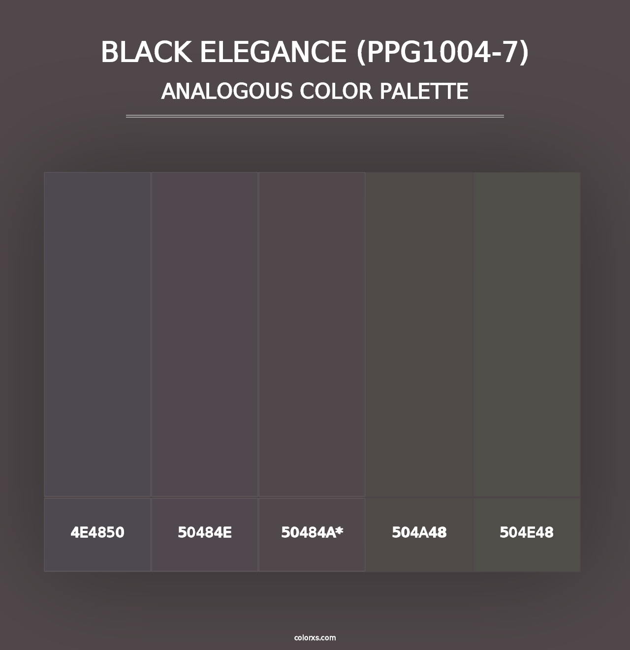 Black Elegance (PPG1004-7) - Analogous Color Palette