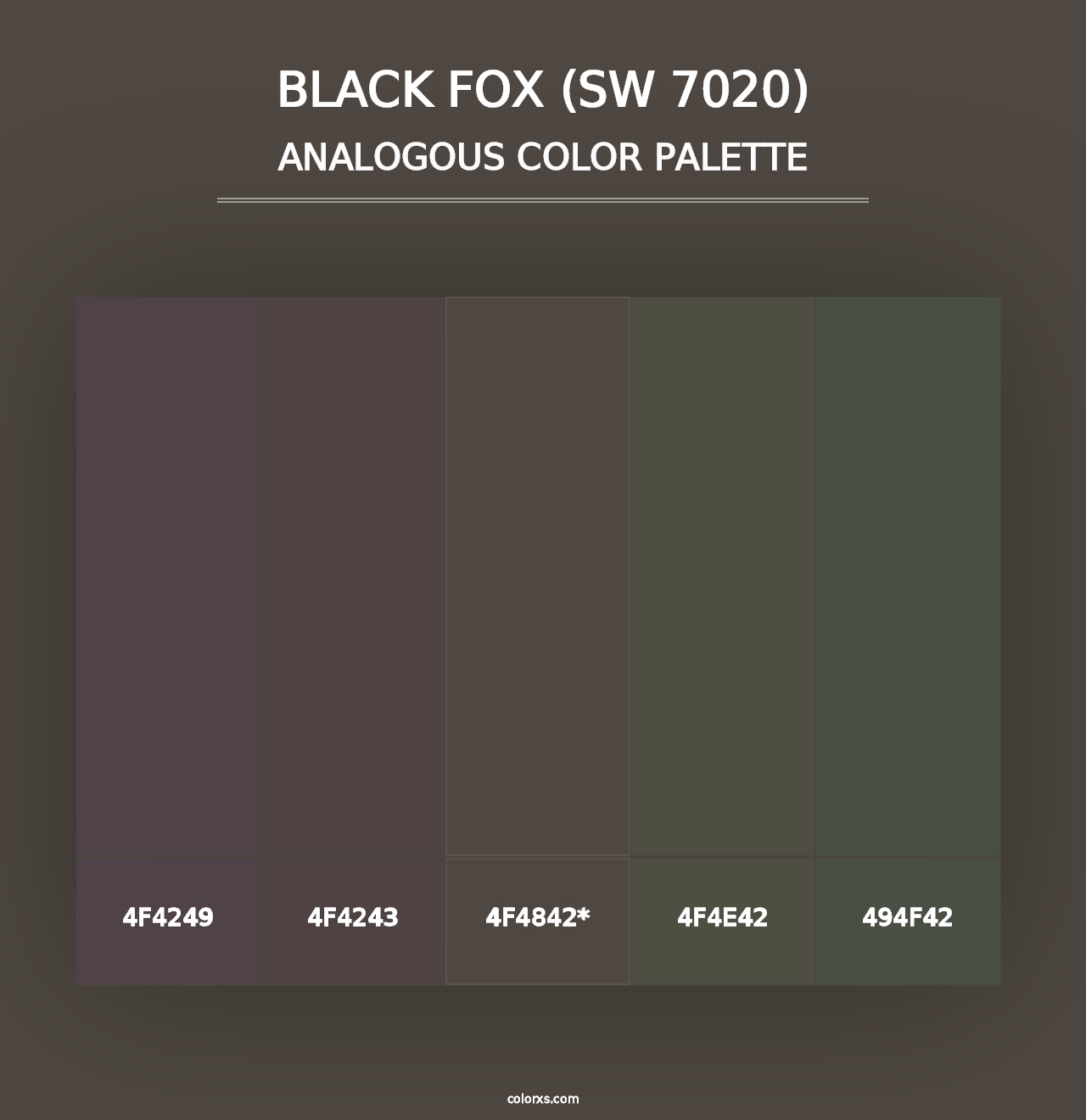 Black Fox (SW 7020) - Analogous Color Palette