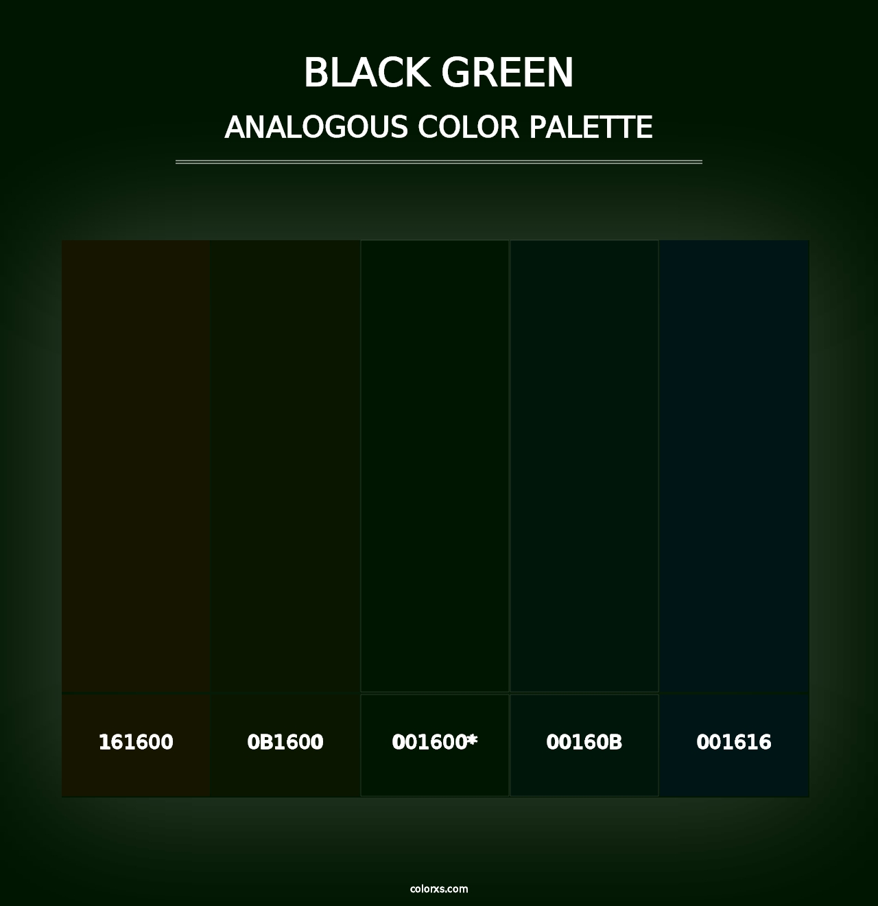 Black Green - Analogous Color Palette