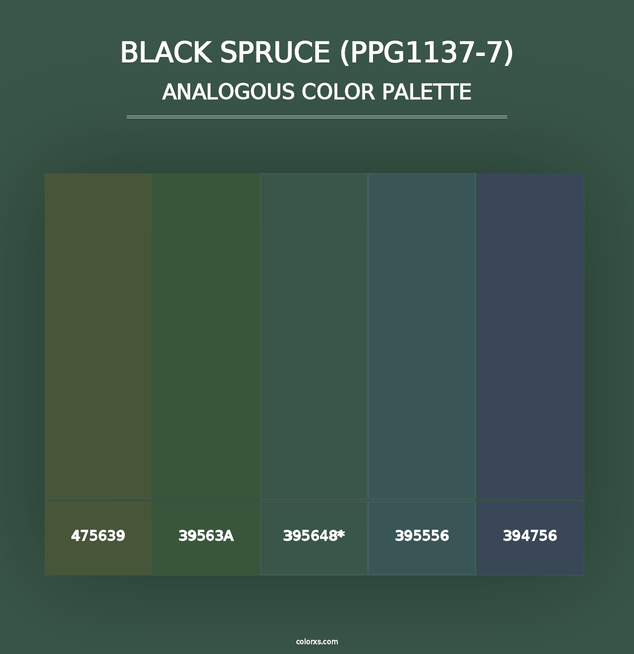 Black Spruce (PPG1137-7) - Analogous Color Palette