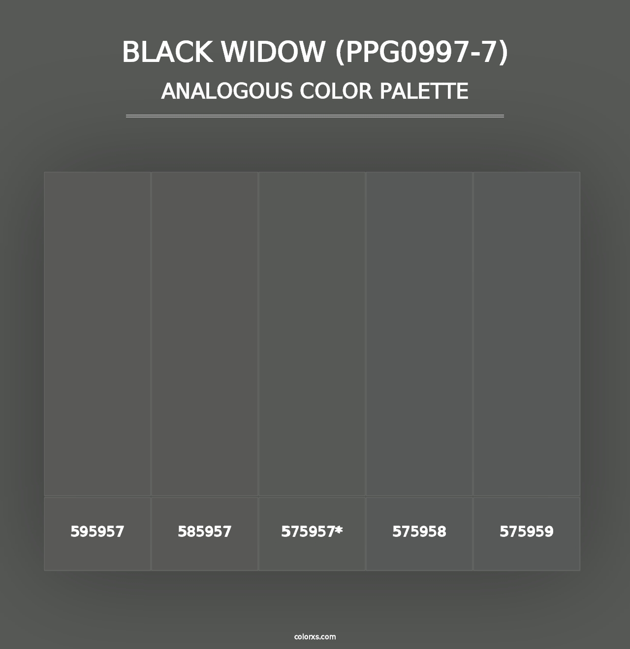 Black Widow (PPG0997-7) - Analogous Color Palette