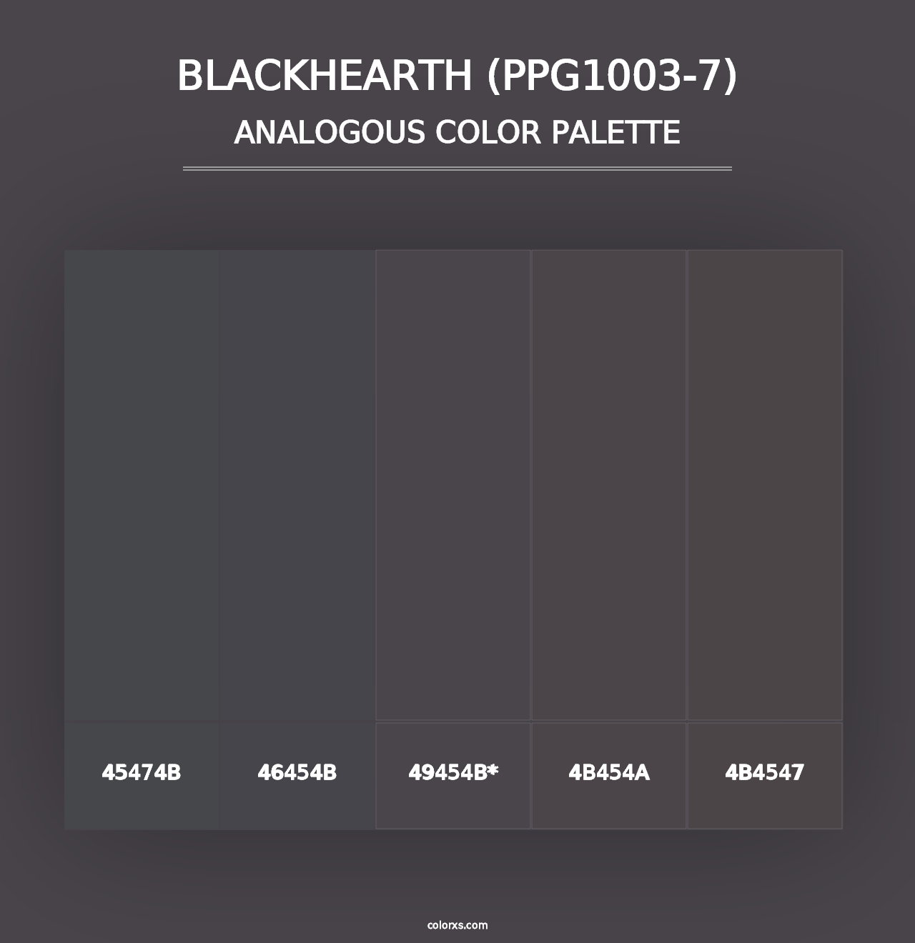 Blackhearth (PPG1003-7) - Analogous Color Palette