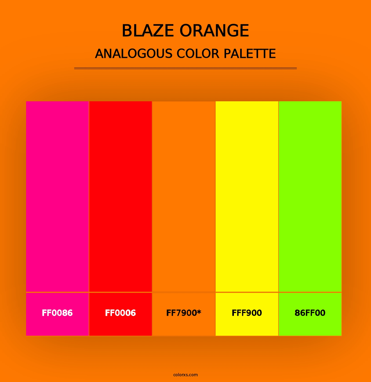 Blaze Orange - Analogous Color Palette