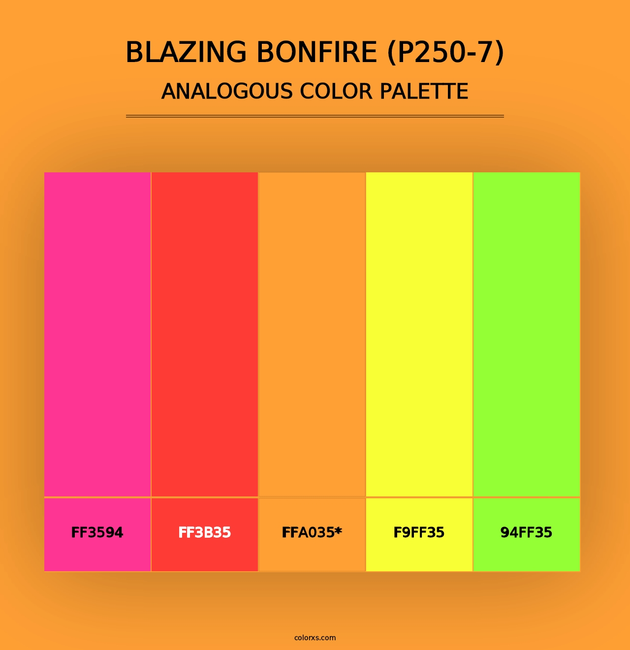 Blazing Bonfire (P250-7) - Analogous Color Palette