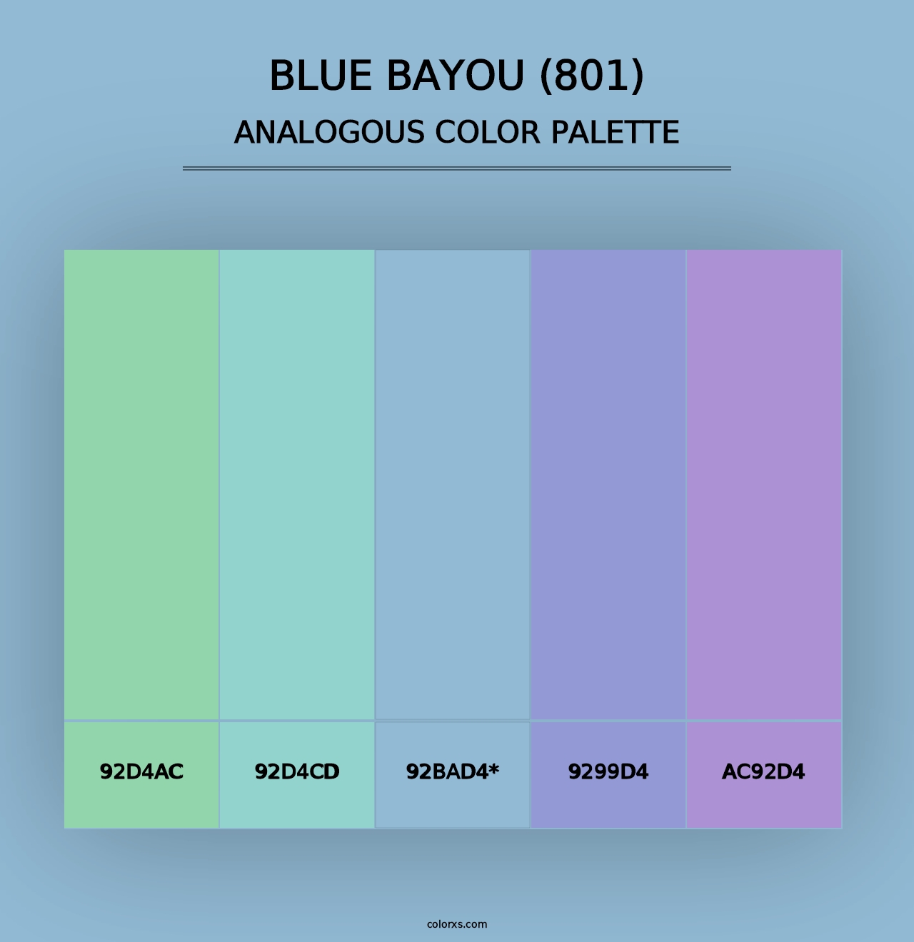 Blue Bayou (801) - Analogous Color Palette