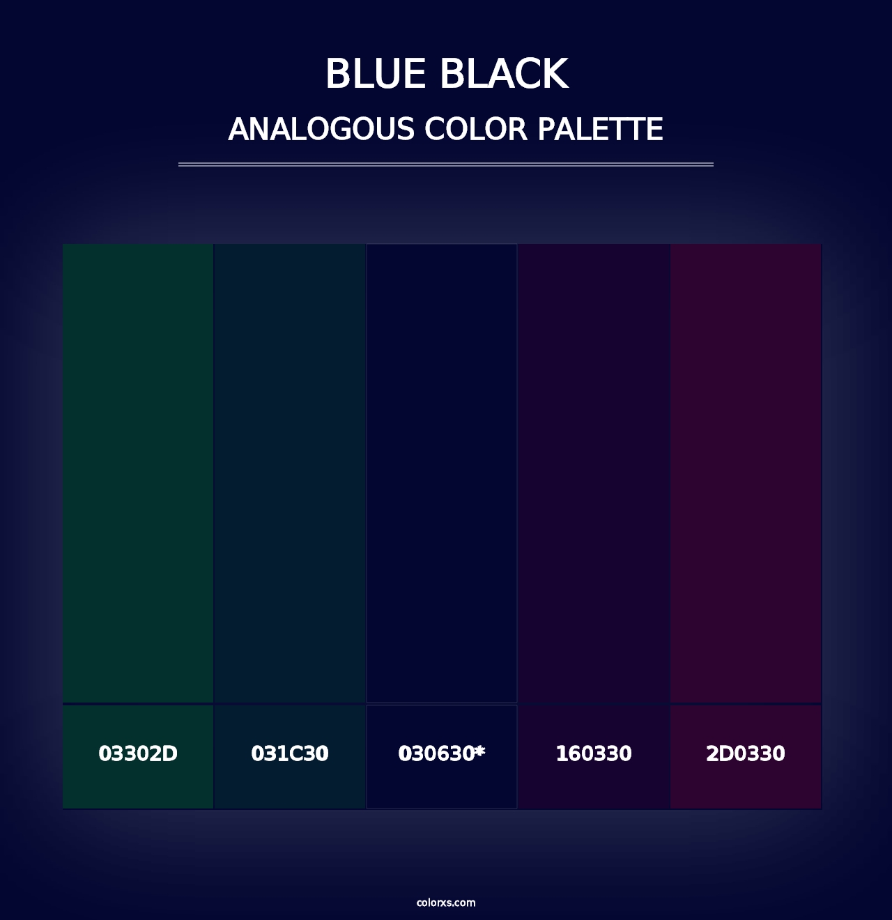 Blue Black - Analogous Color Palette