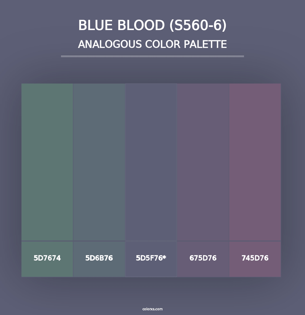 Blue Blood (S560-6) - Analogous Color Palette