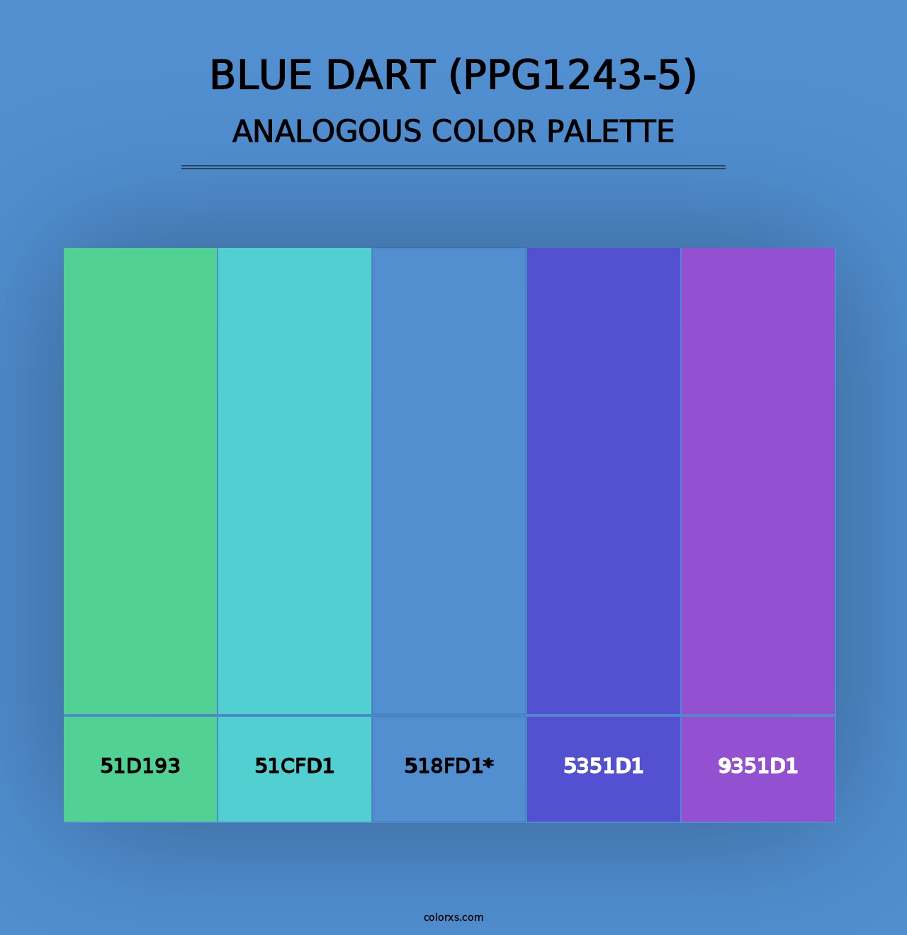 Blue Dart (PPG1243-5) - Analogous Color Palette