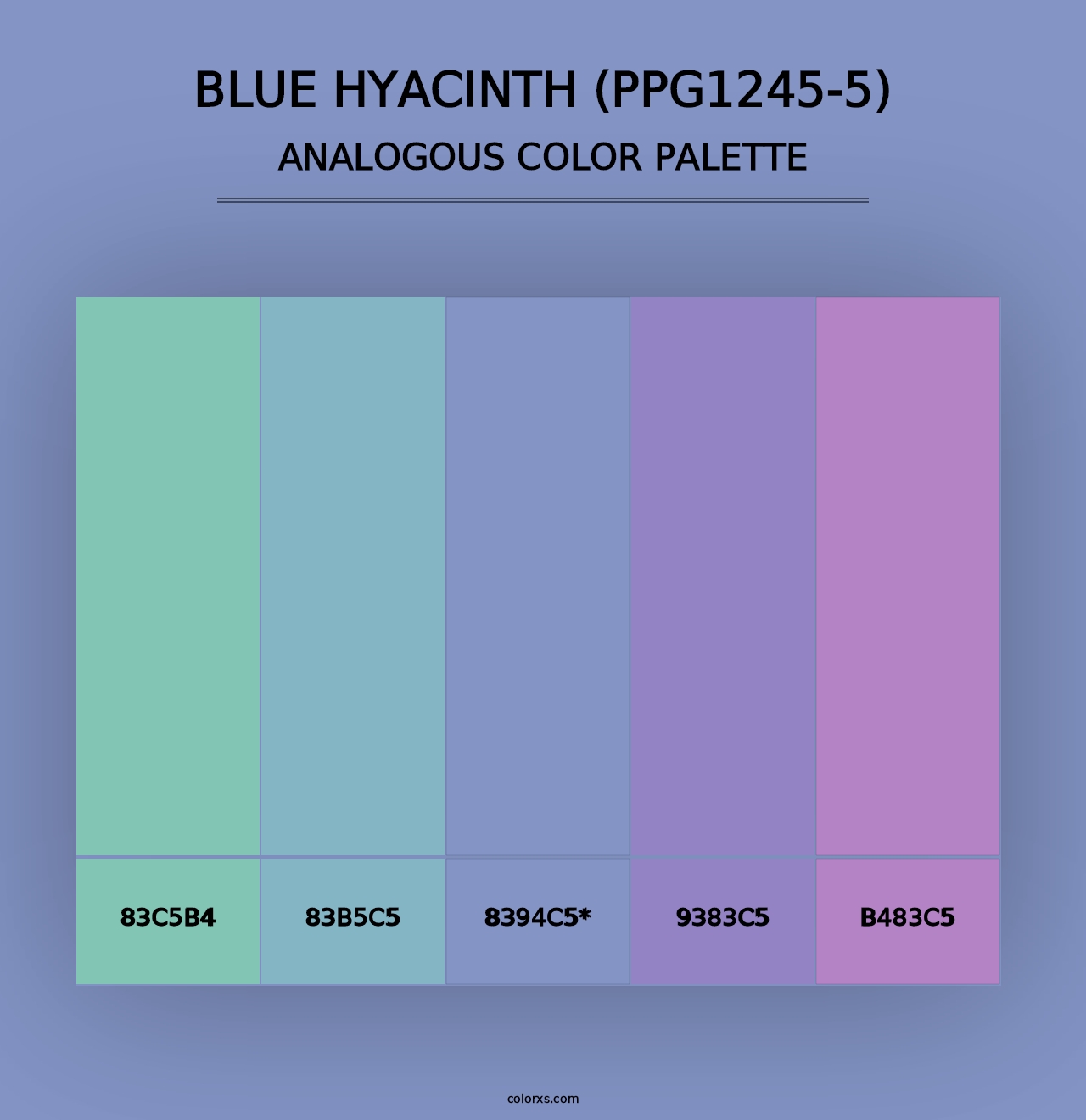 Blue Hyacinth (PPG1245-5) - Analogous Color Palette