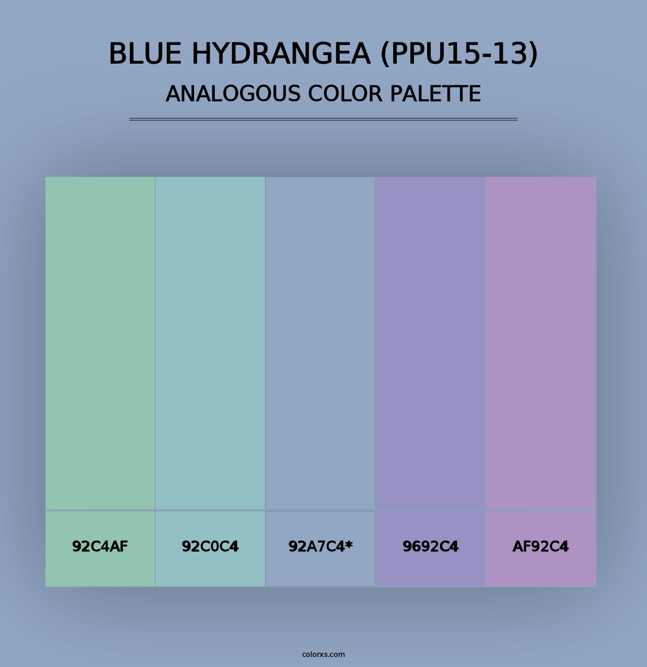 Blue Hydrangea (PPU15-13) - Analogous Color Palette