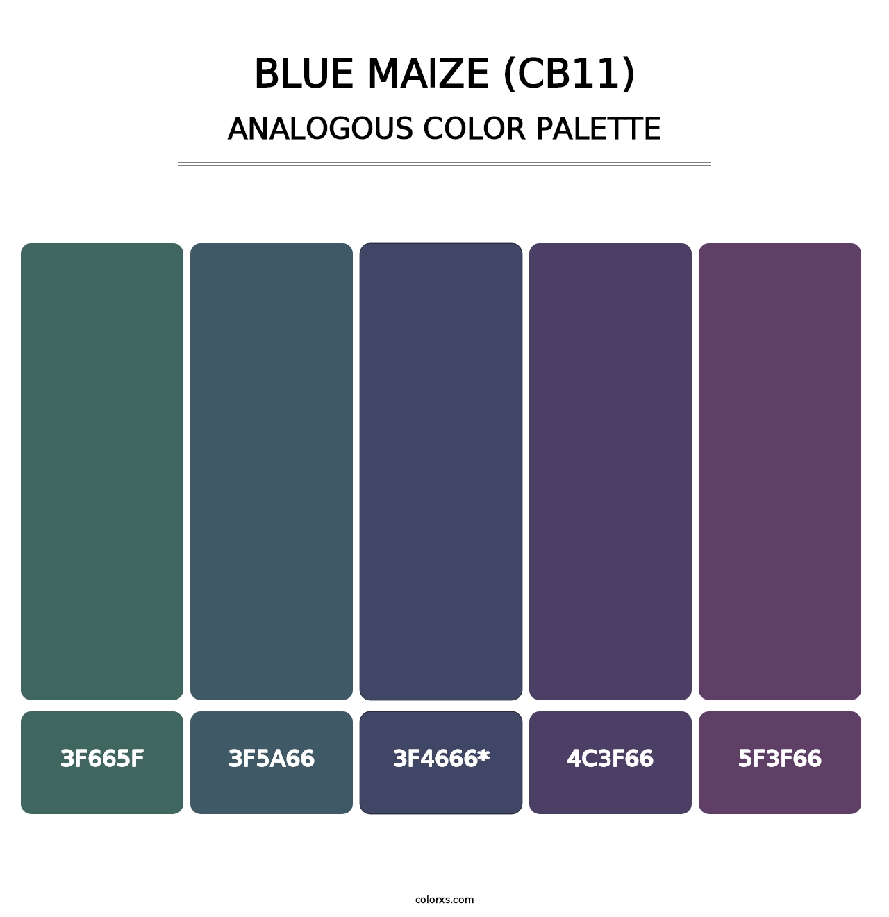 Blue Maize (CB11) - Analogous Color Palette