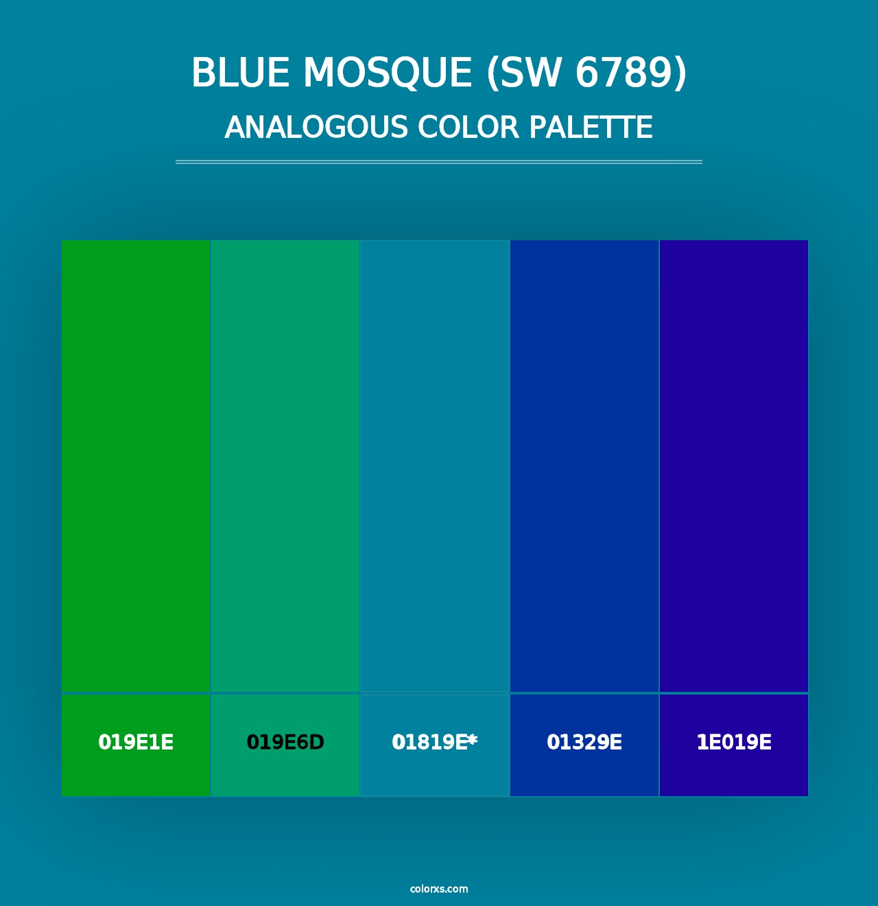 Blue Mosque (SW 6789) - Analogous Color Palette