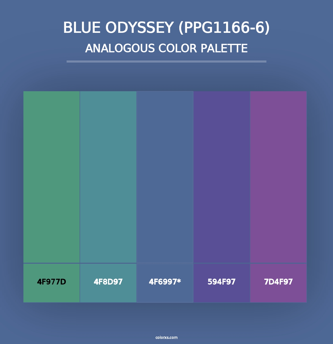 Blue Odyssey (PPG1166-6) - Analogous Color Palette