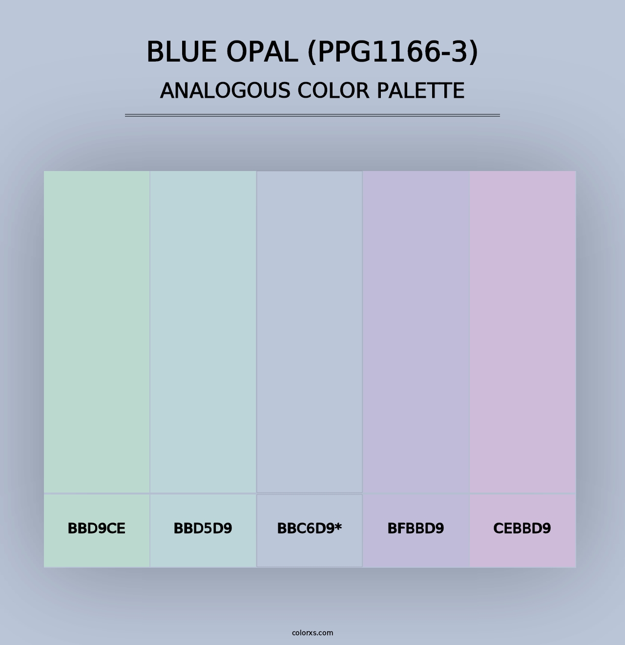 Blue Opal (PPG1166-3) - Analogous Color Palette