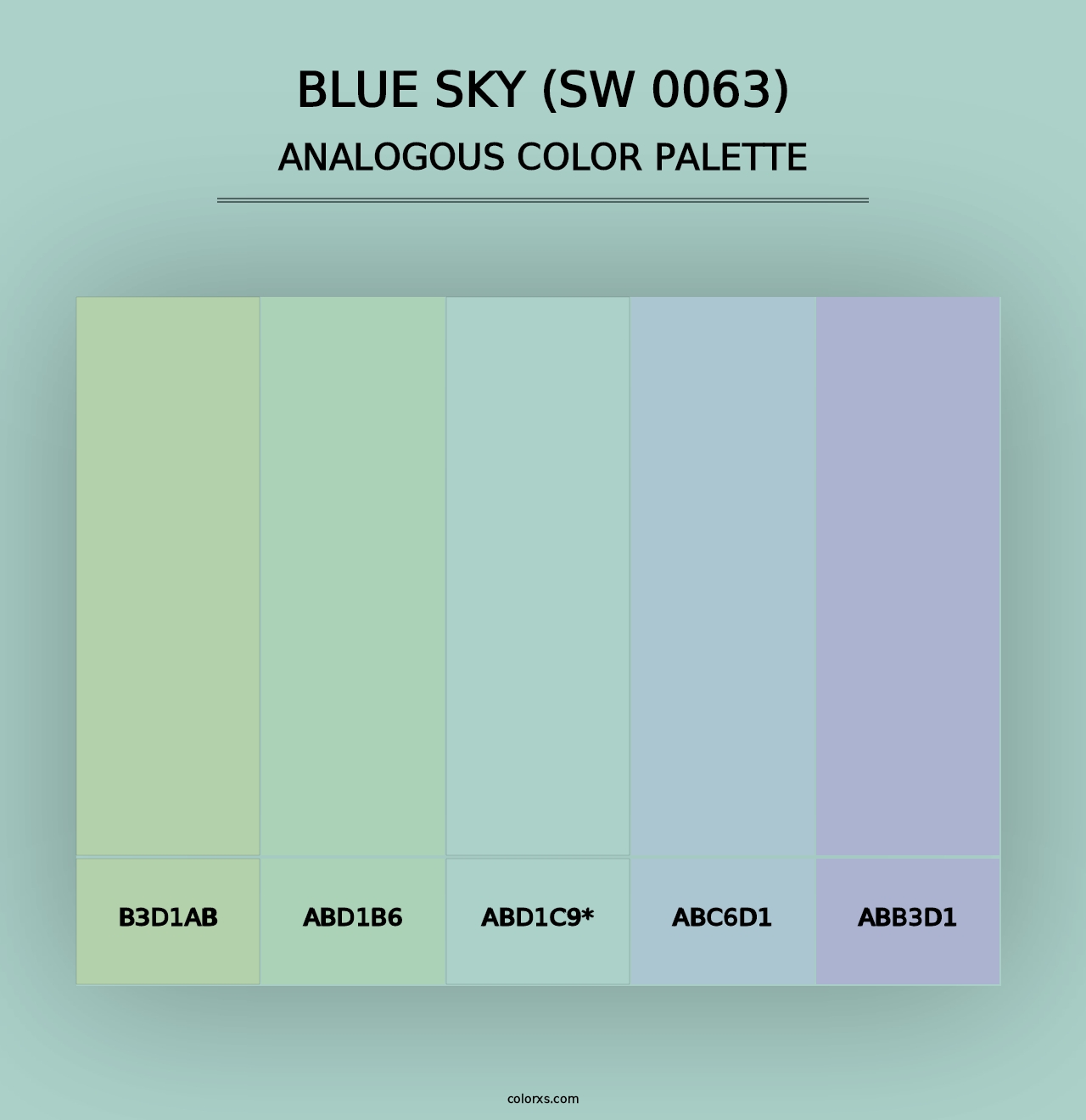 Blue Sky (SW 0063) - Analogous Color Palette