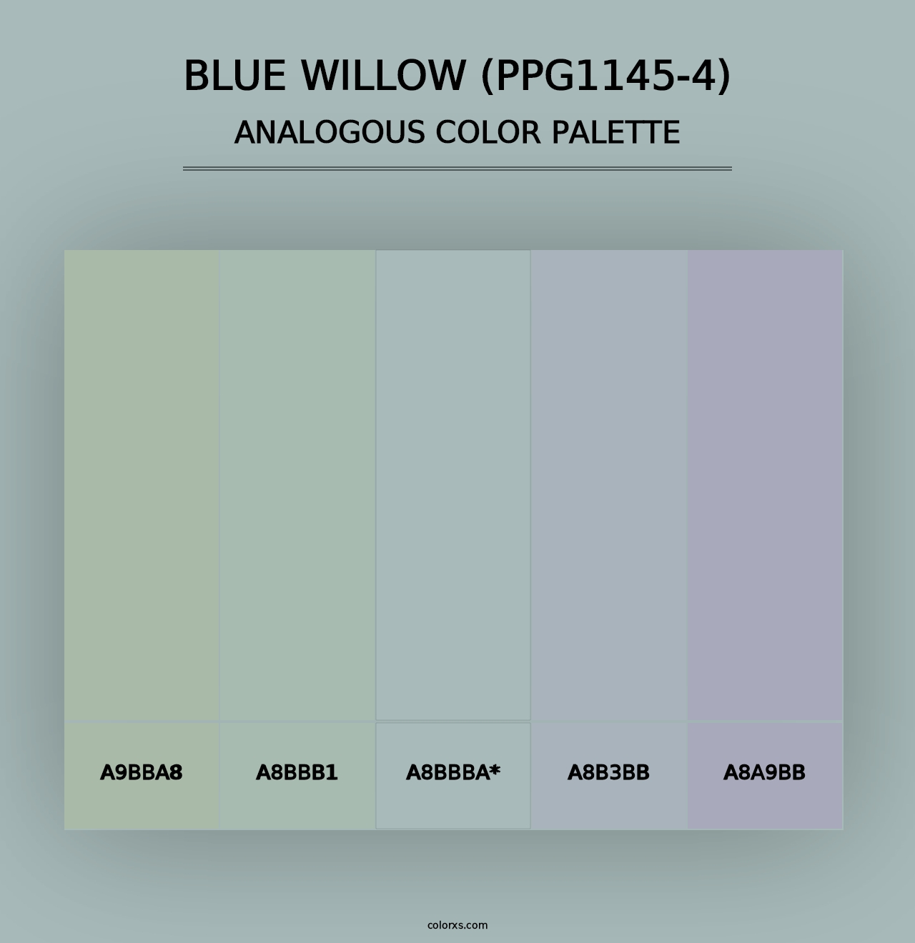 Blue Willow (PPG1145-4) - Analogous Color Palette