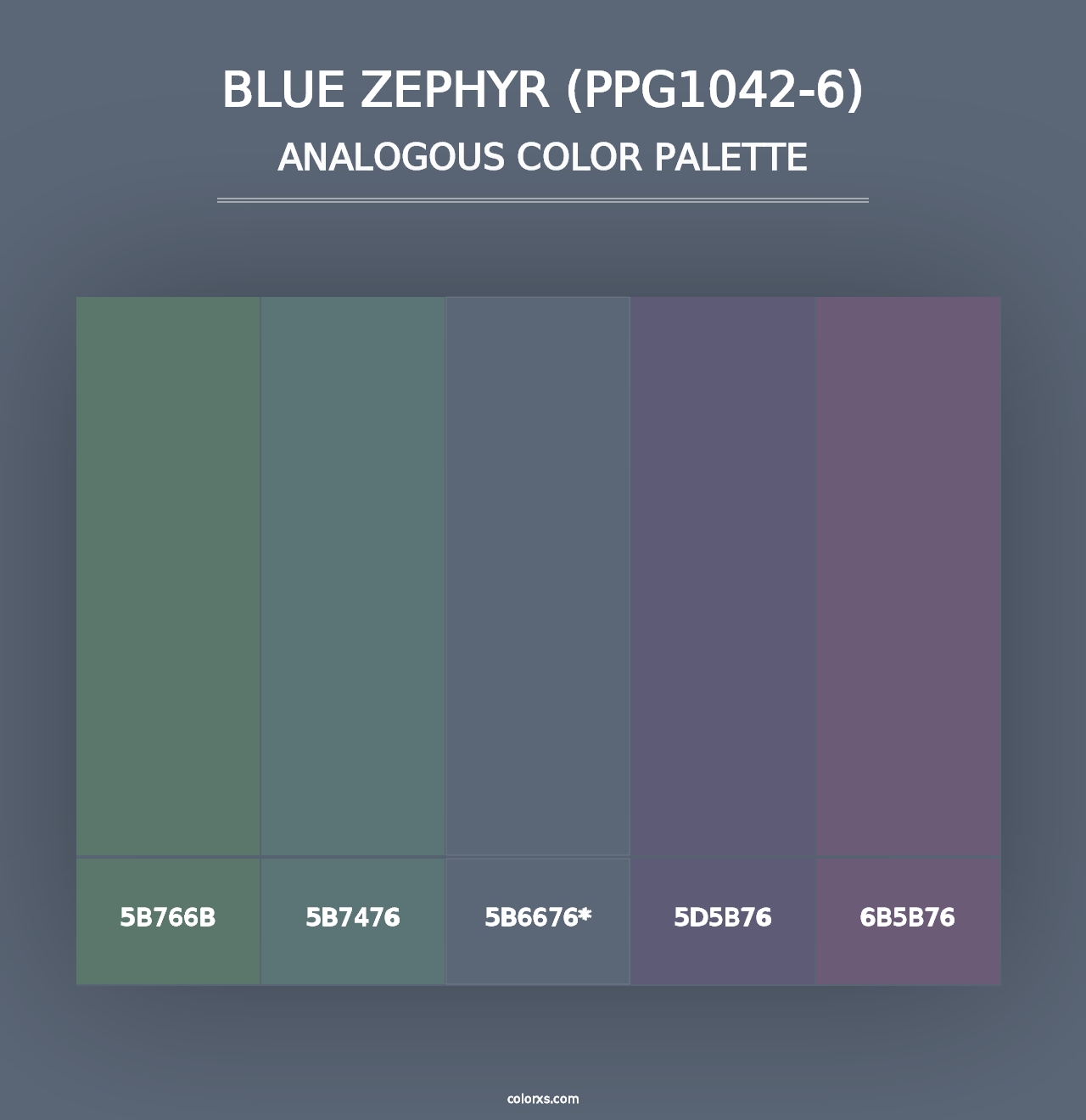 Blue Zephyr (PPG1042-6) - Analogous Color Palette