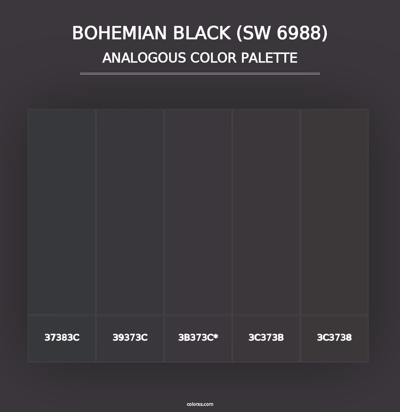 Bohemian Black (SW 6988) - Analogous Color Palette