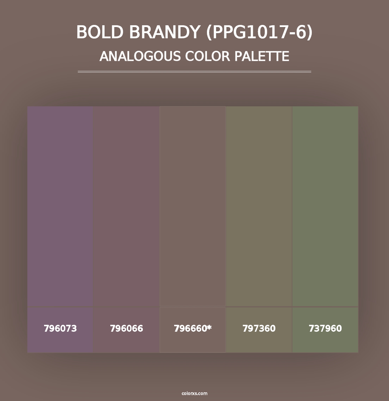 Bold Brandy (PPG1017-6) - Analogous Color Palette