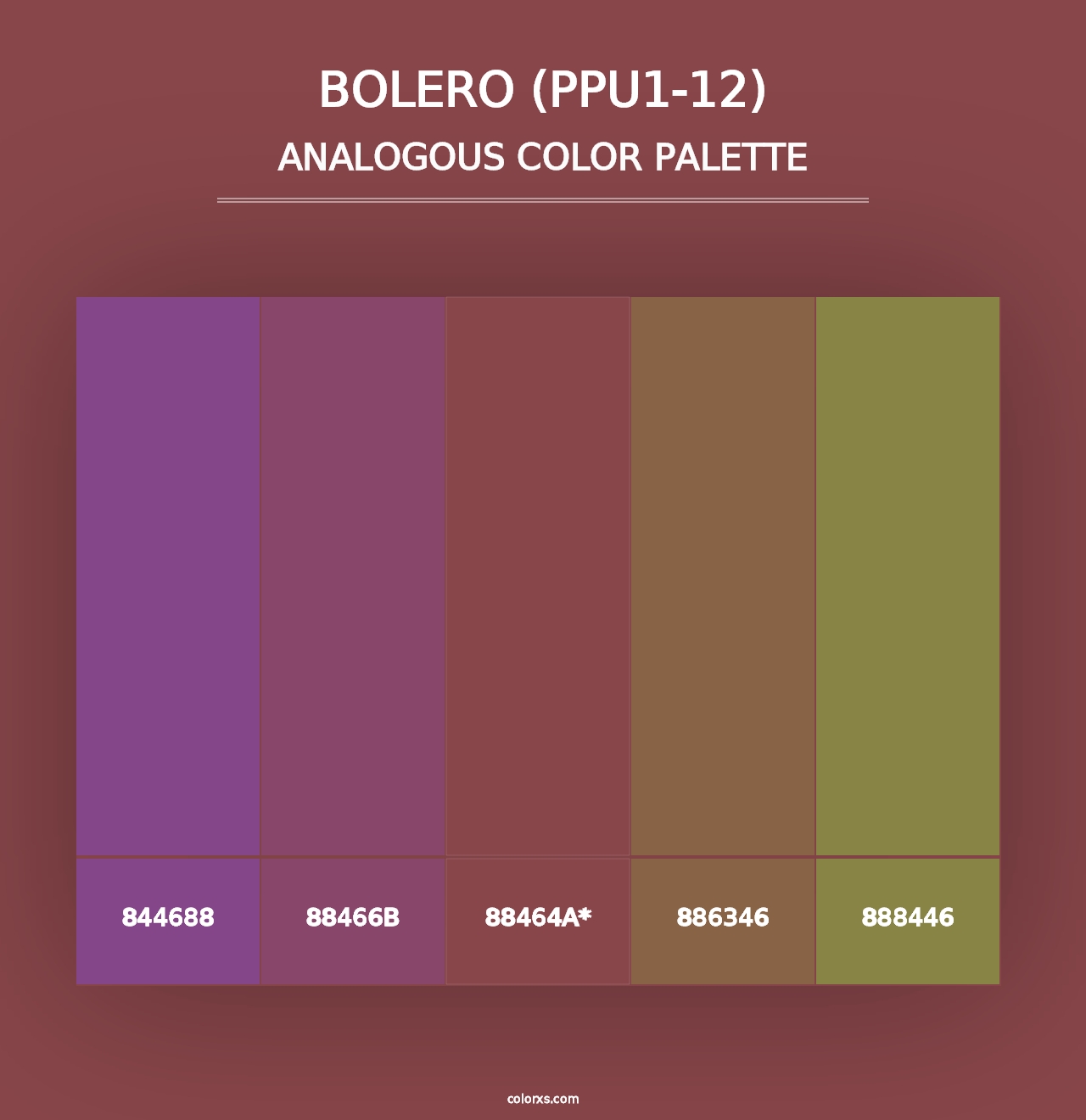 Bolero (PPU1-12) - Analogous Color Palette