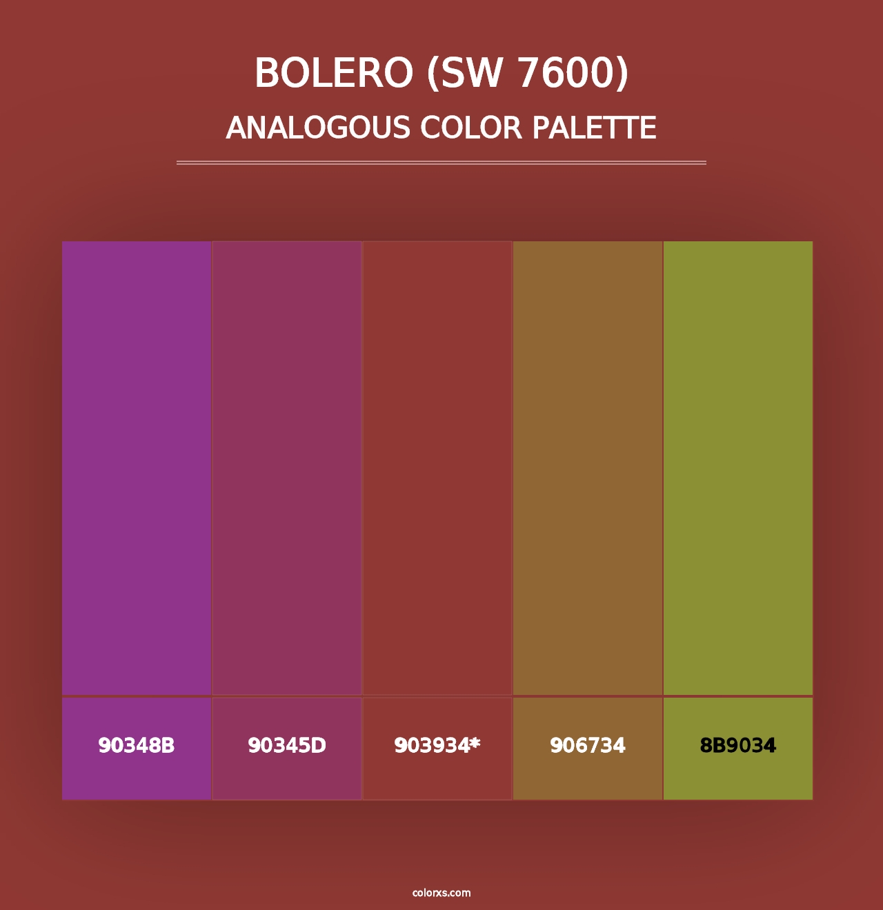 Bolero (SW 7600) - Analogous Color Palette