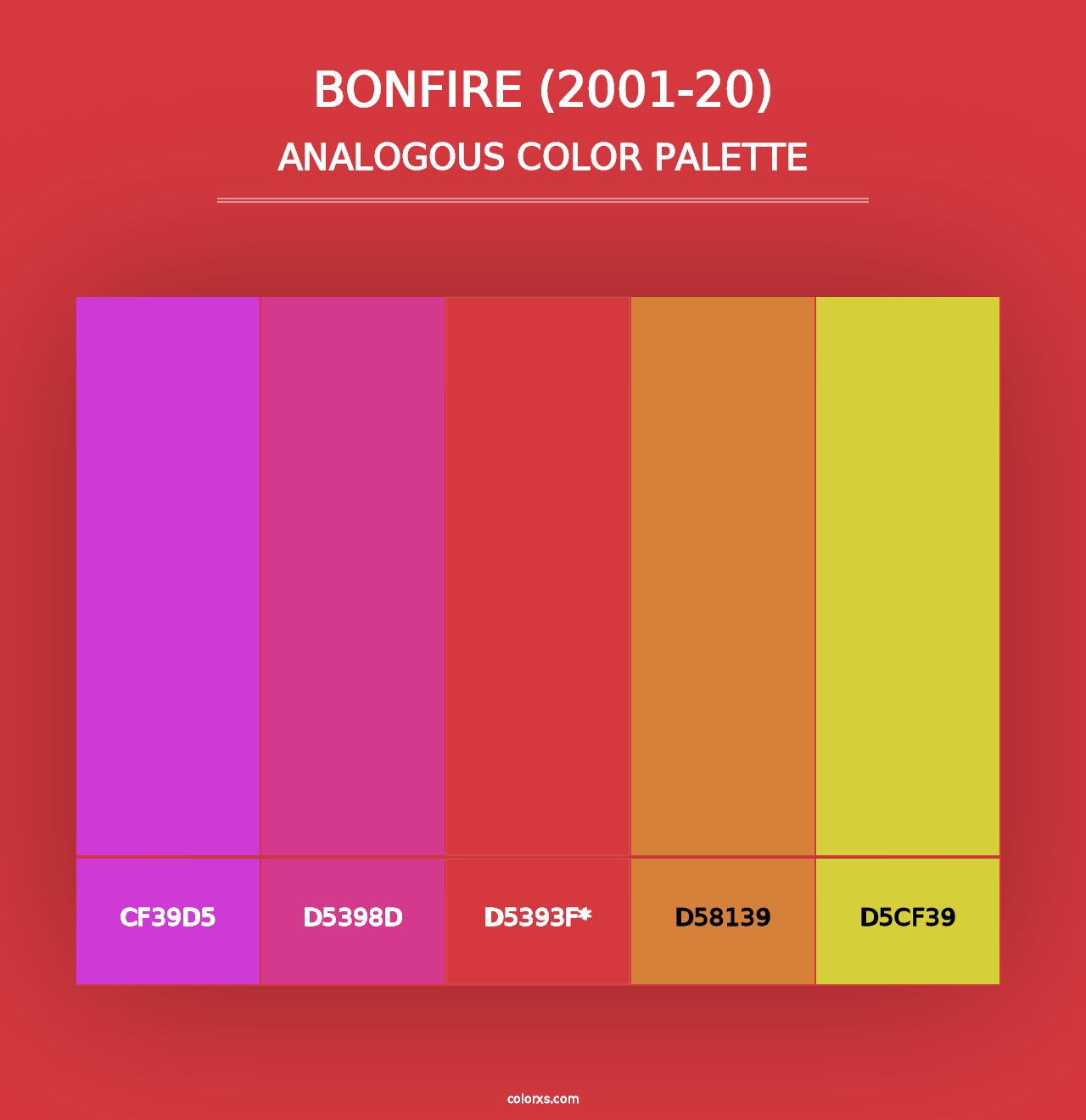 Bonfire (2001-20) - Analogous Color Palette