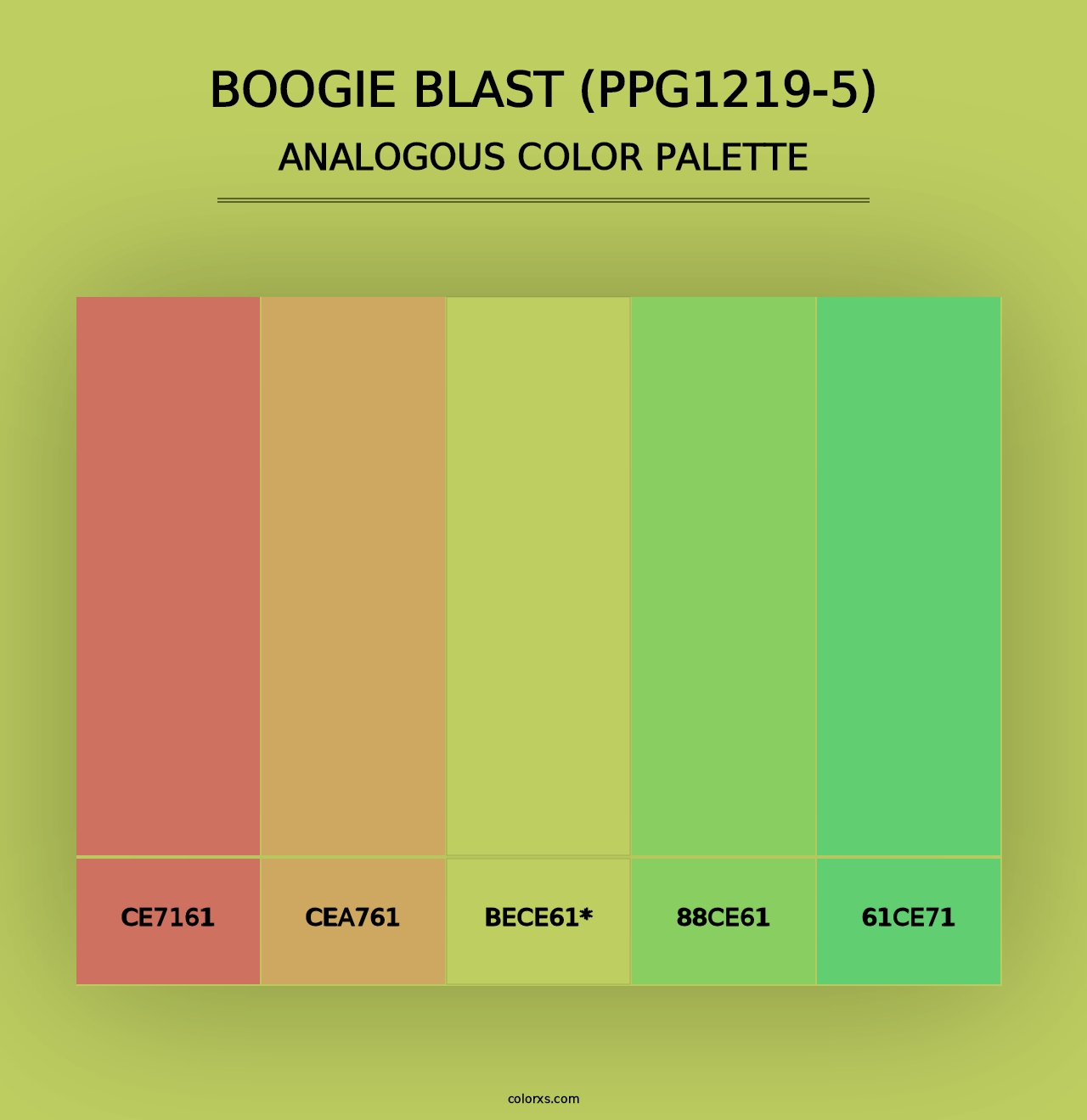 Boogie Blast (PPG1219-5) - Analogous Color Palette