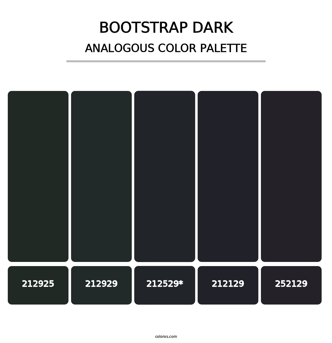 Bootstrap Dark - Analogous Color Palette