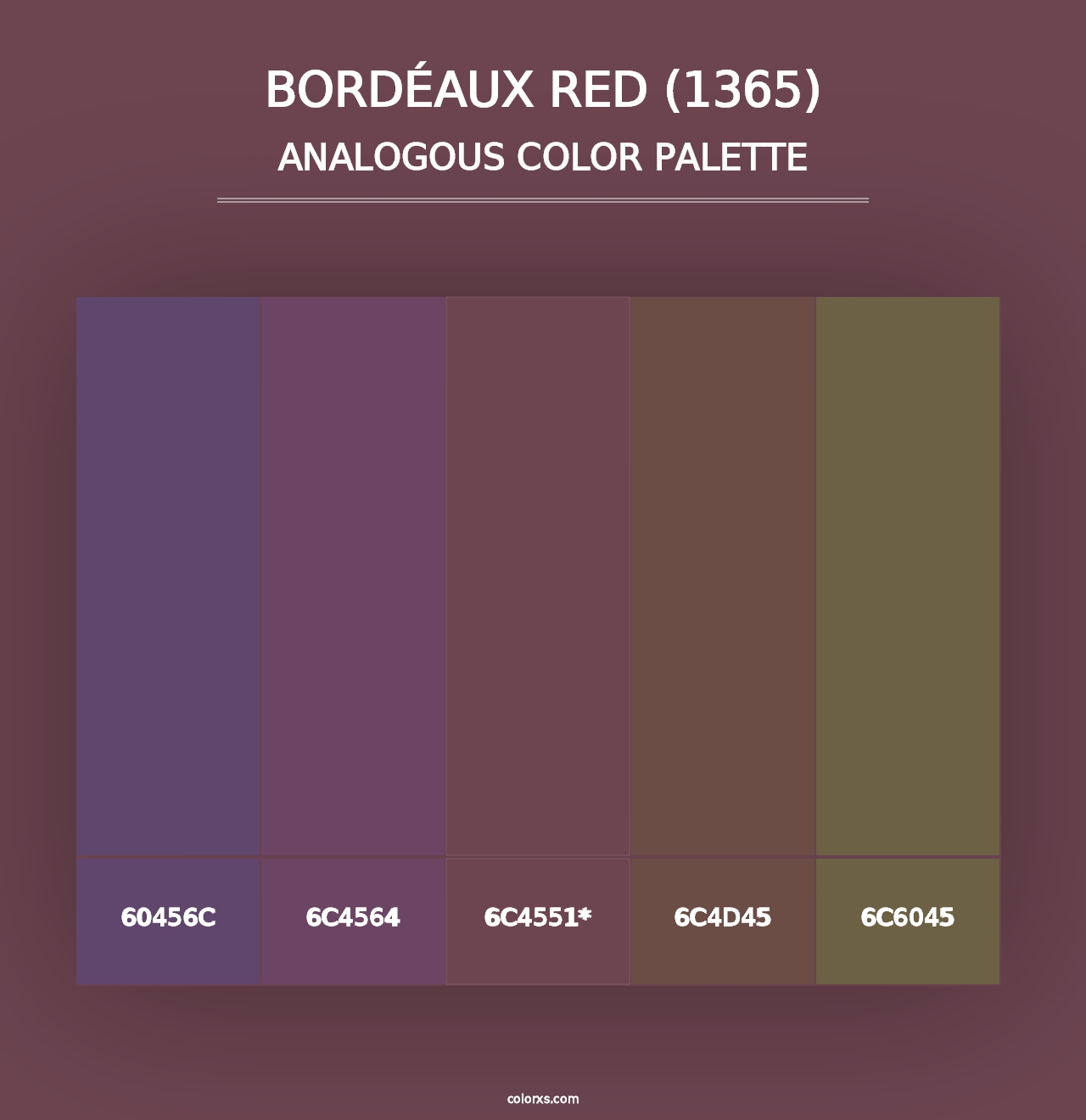 Bordéaux Red (1365) - Analogous Color Palette