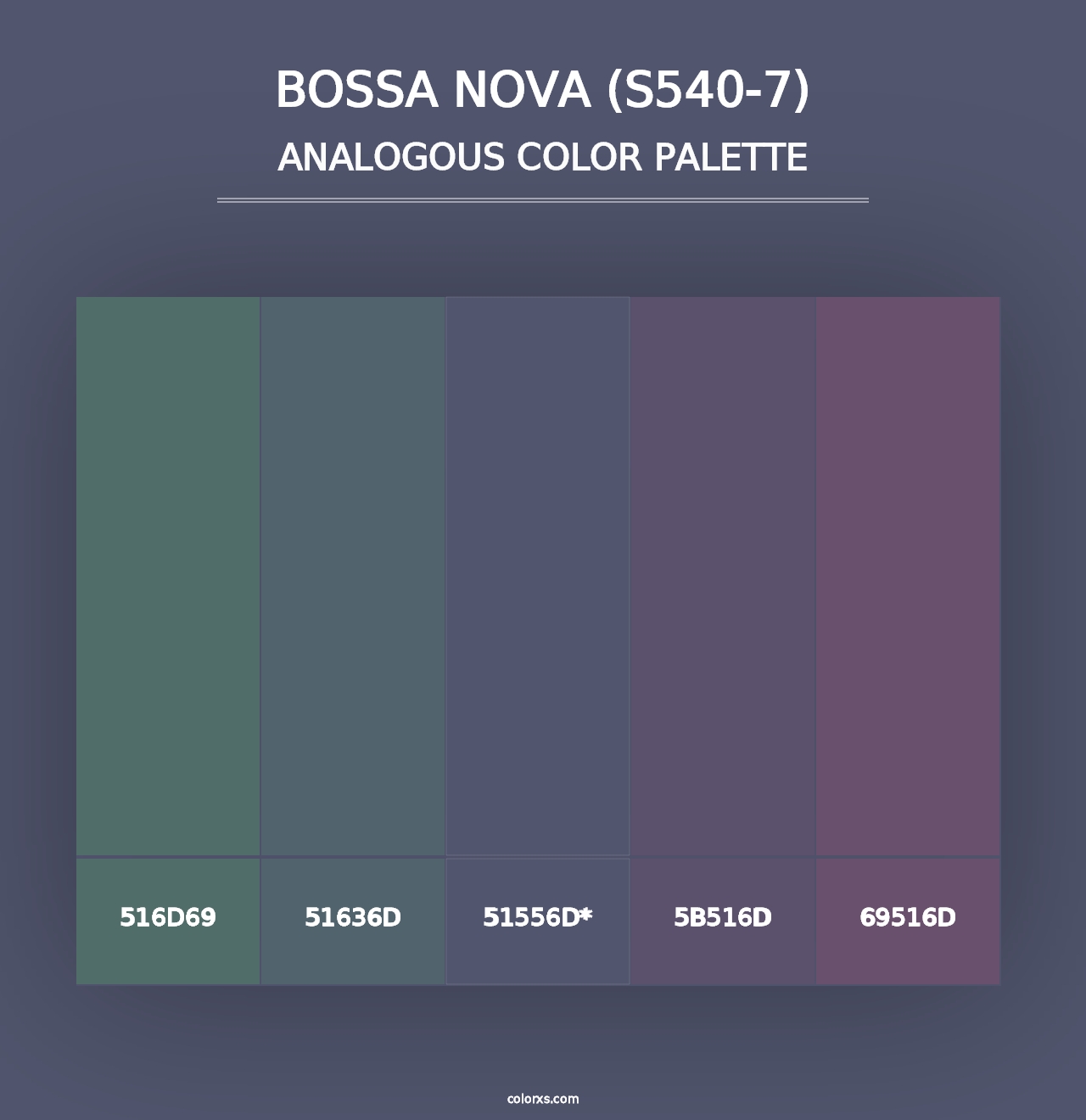 Bossa Nova (S540-7) - Analogous Color Palette