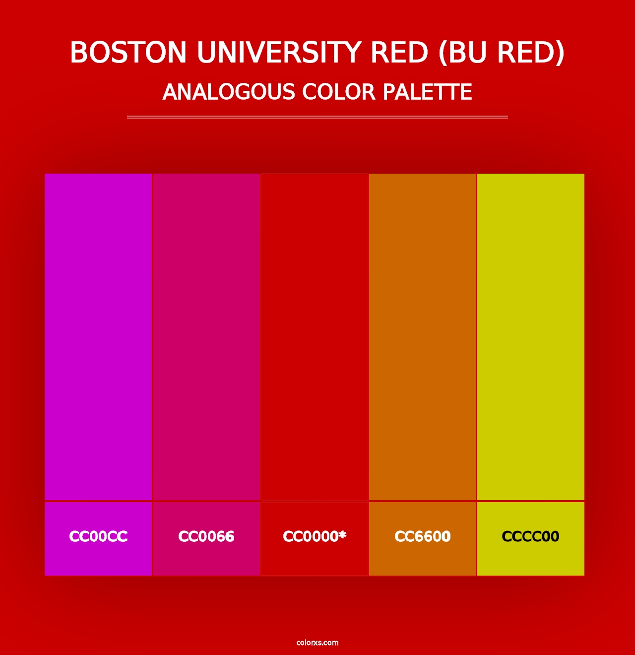 Boston University Red (BU Red) - Analogous Color Palette