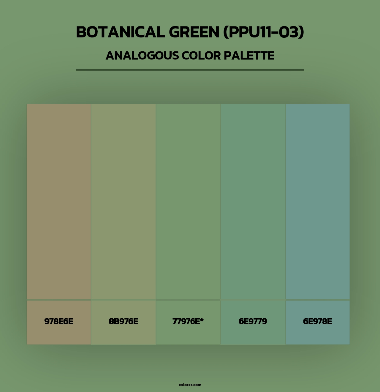 Botanical Green (PPU11-03) - Analogous Color Palette