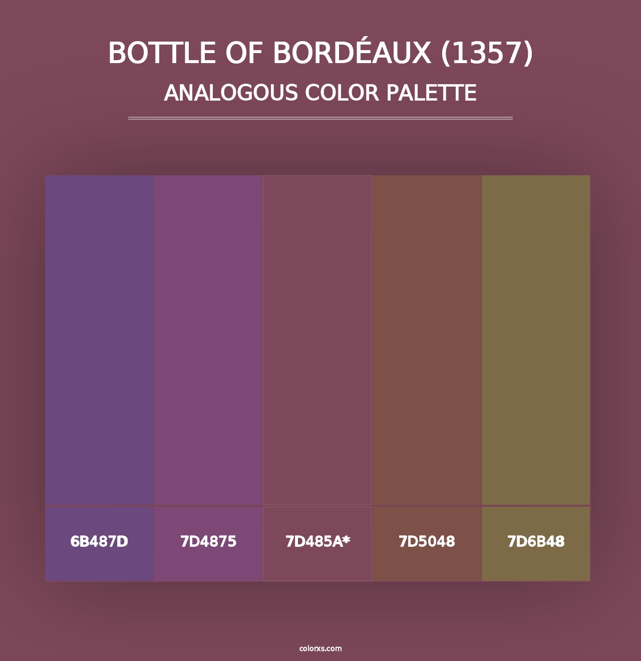 Bottle of Bordéaux (1357) - Analogous Color Palette